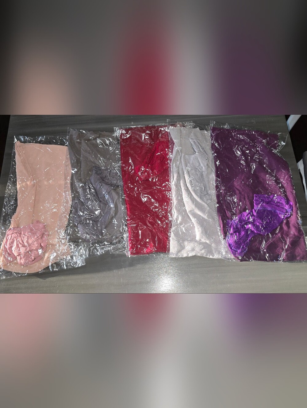 Women Hijab Scarf - Multi Color Pack Of 5 w/ Attached Coordinating Undercap NEW